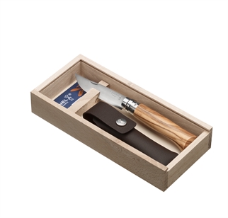 Opinel N°8 SS 8,5 cm. oliven,Gift box
